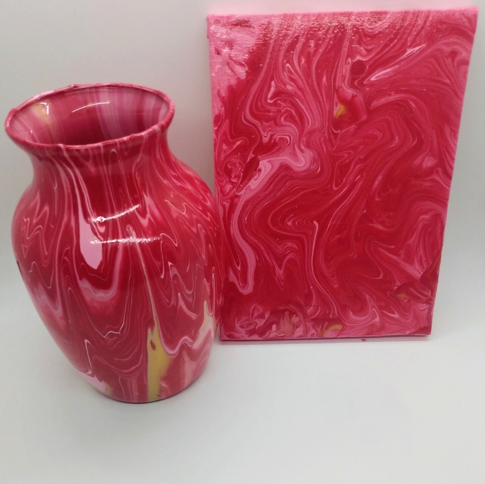 Vase and canvas